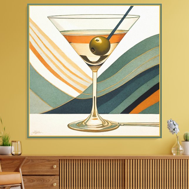 Lienzo Media Century Modern Martini Cocktail Hour (Insitu (Sala de estar))