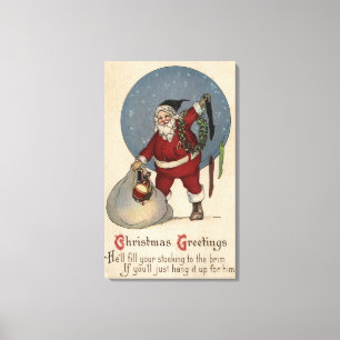 Lienzo Media de relleno de Santa al borde