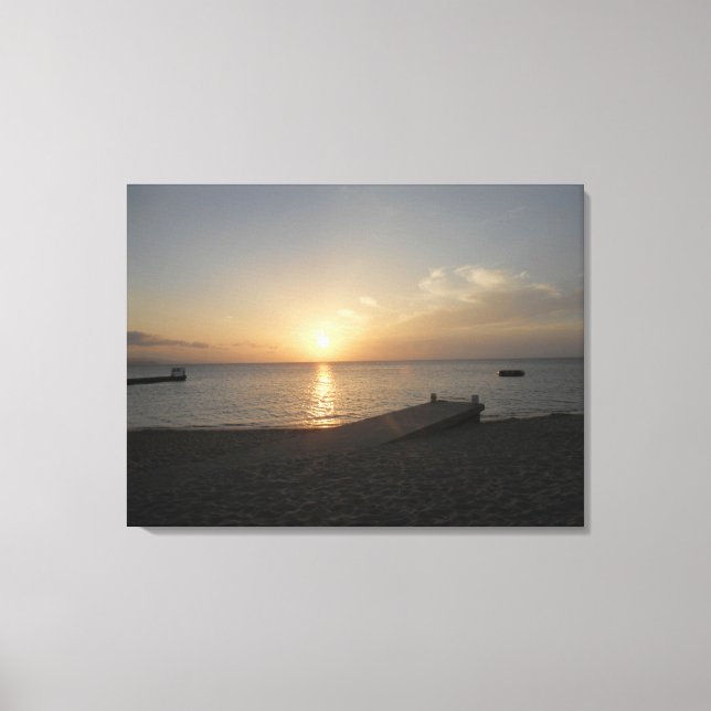 Lienzo Médica Cave Beach, Jamaica Sunset Abril 2011 (Anverso)