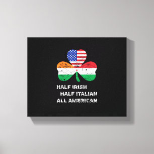 Lienzo Medio Irlandés Medio Italiano Toda Bandera America