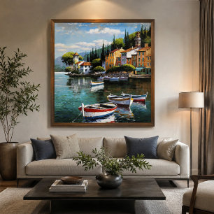 Lienzo Mediterranean Harbor Serenity