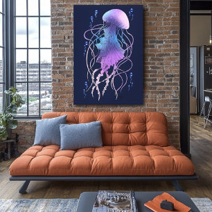 Lienzo Medusa Etérea Violeta Azul