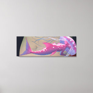Lienzo Medusa Pez Híbrido Rosa Bioluminiscente