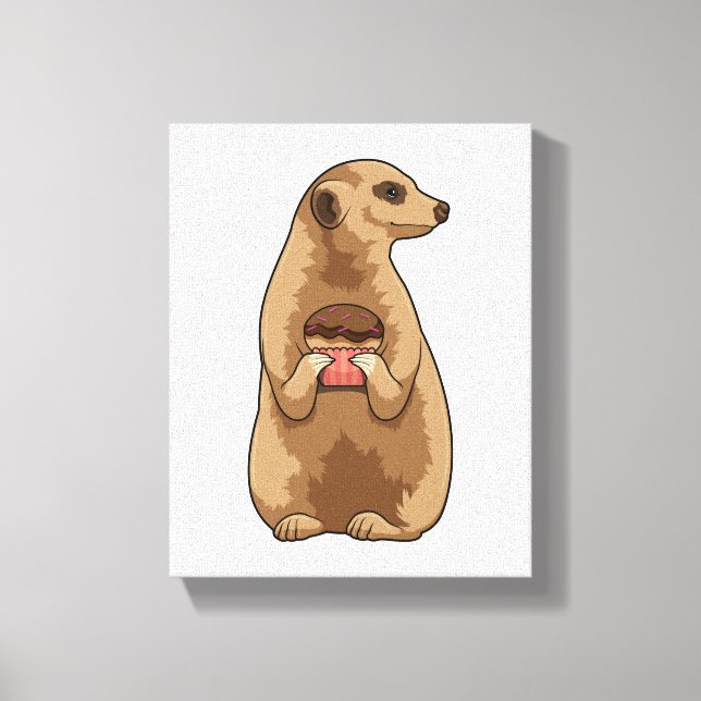 Lienzo Meerkat con Muffin (Anverso)