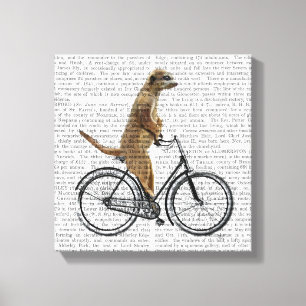 Lienzo Meerkat en bicicleta