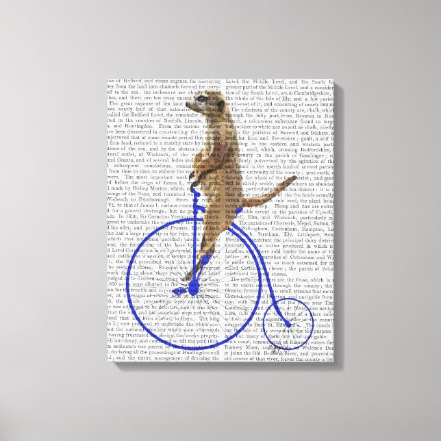 Lienzo Meerkat En Blue Penny Farthing (Anverso)