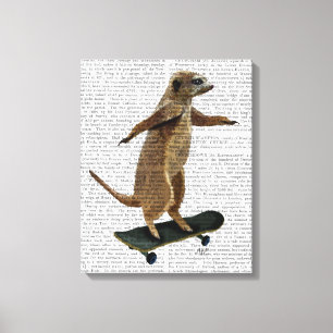 Lienzo Meerkat En Skateboard