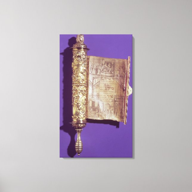 Lienzo Megillah en un funda de plata, Viena, c.1715 (Anverso)