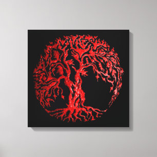 Lienzo Mehndi Tree of Life (Henna) (rojo)