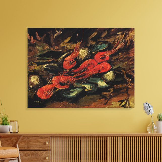 Lienzo Mejillones y camarones por Vincent van Gogh (Insitu (Sala de estar))