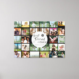 Lienzo Mejor Amigos Personalizado de 28 Collages de fotos