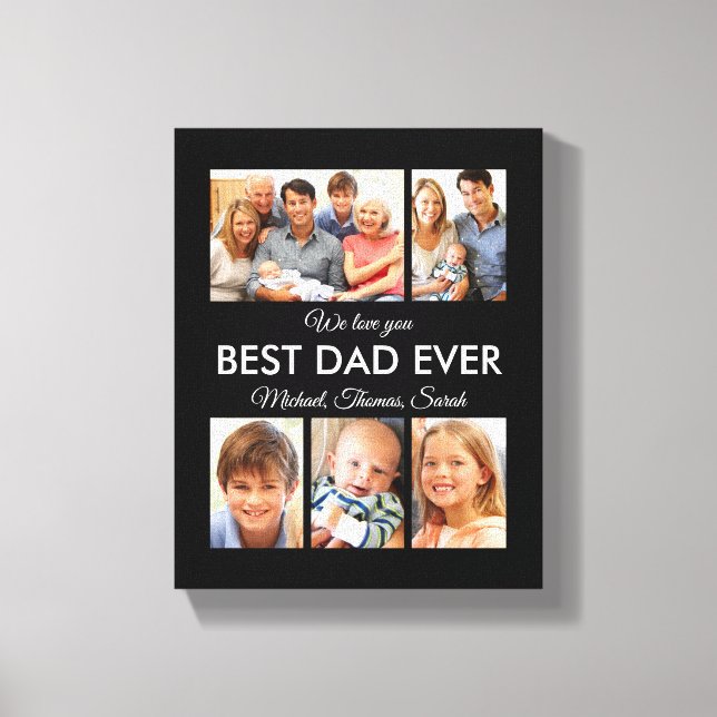 Lienzo Mejor Día de los Padres del Collage de fotos (Anverso)