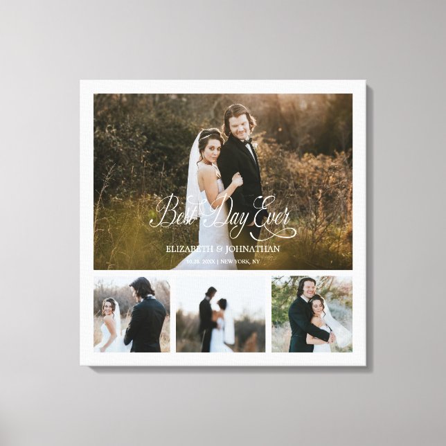 Lienzo Mejor Día Personalizado de la Historia 4 Collage d (Anverso)