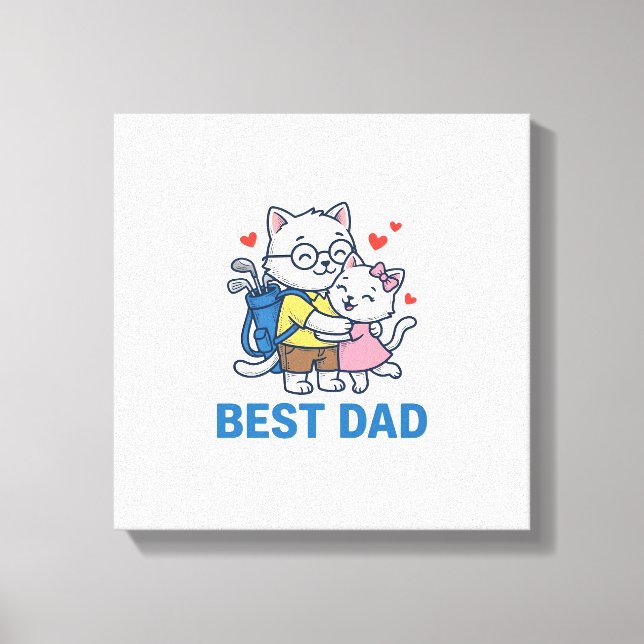 Lienzo Mejor diseño de vector de gato de golf de papá abr (Anverso)