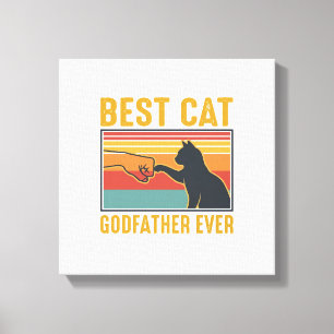 Lienzo Mejor diseño vectorial de gato vintage padrino de 