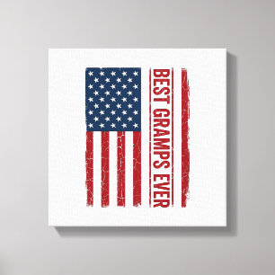Lienzo Mejor Gramps Patriótico Diseño Vectorial Bandera E