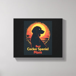 Lienzo Mejor Madre Perro - Cocker Vintage Spaniel T-Shi