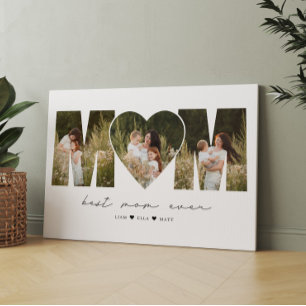 Lienzo Mejor Mamá del Mundo Regalo de Colaje de Fotos Mod