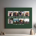Lienzo Mejor Mamá Personalizable Collage de fotos Verde<br><div class="desc">La "mejor imagen de tela de Collage de fotos azul de la Marina de Personalizable de Mamá Nunca" es una obra maestra personalizada que rinde homenaje al extraordinario rol que las madres juegan en nuestras vidas. Es una impresión de lona como ninguna otra, que te ofrece la oportunidad única de...</div>