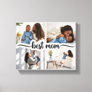 Lienzo Mejor Mamá Personalizada 4 Collage de fotos