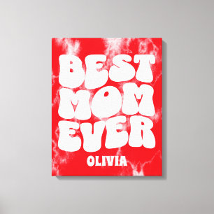 Lienzo Mejor Mamá Siempre Rojo Tye