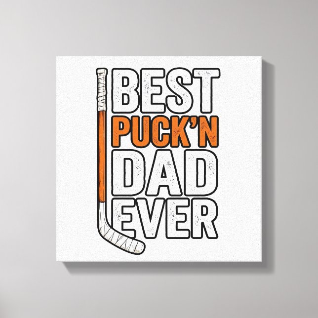 Lienzo Mejor padre de hockey con puck Ever Vector Design_ (Anverso)