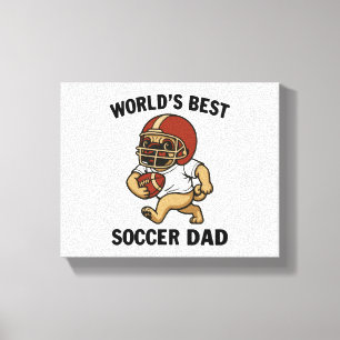 Lienzo Mejor papá de fútbol del mundo - jugador de pug