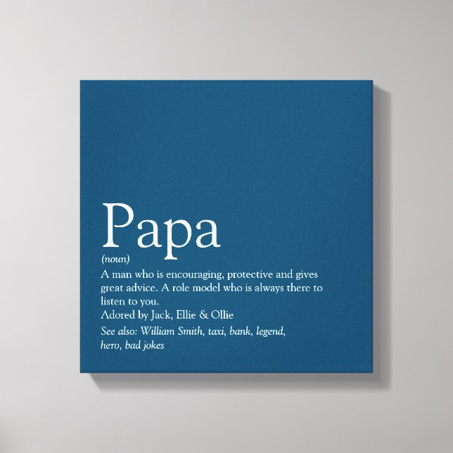 Lienzo Mejor Papá del Mundo Daddy Padre Papá Definición A (Anverso)