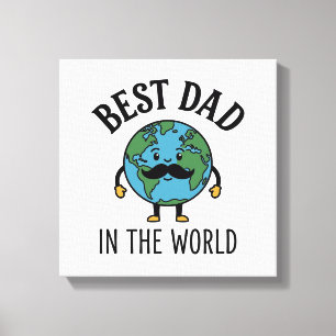 Lienzo Mejor Papá del Mundo Diseño de Camiseta con Bigote