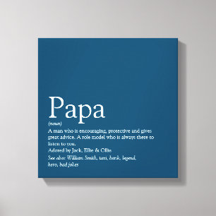 Lienzo Mejor Papá del Mundo Papá Padre Definición Azul