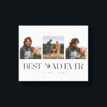 Lienzo Mejor Papá Nunca | Retro del Día del Padre de 3 fo<br><div class="desc">Bloqueo de fotos del día del padre del personalizable con 3 fotos propias con una divertida tipografía debajo que dice "mejor papá de la historia". Un regalo perfecto para el padre.</div>