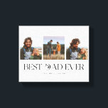 Lienzo Mejor Papá Nunca | Retro del Día del Padre de 3 fo<br><div class="desc">Bloqueo de fotos del día del padre del personalizable con 3 fotos propias con una divertida tipografía debajo que dice "mejor papá de la historia". Un regalo perfecto para el padre.</div>