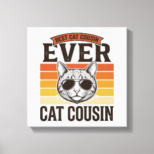 Lienzo Mejor primo gato de la historia Diseño de camiseta