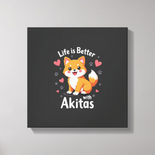 Lienzo Mejor vida con camiseta sin mangas Akita