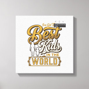 Lienzo Mejores Niños del Mundo Tipografía Familiar Vintag
