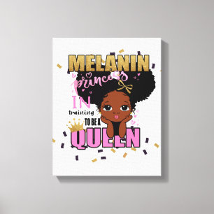 Lienzo Melanin Princess Entrenamiento Para Ser Regalo Rei