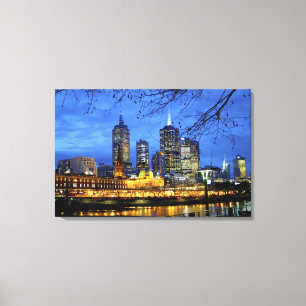 Lienzo Melbourne, Australia. Las vistas nocturnas