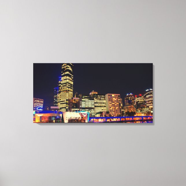 Lienzo Melbourne de noche (Anverso)