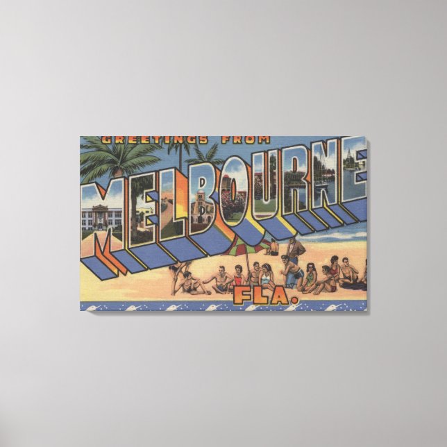 Lienzo Melbourne, Florida - Grandes Escenas de letras (Anverso)