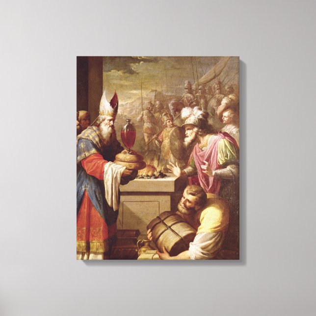 Lienzo Melchizedek con pan y vino (Anverso)