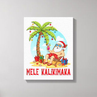 Lienzo Mele Kalikimaka Santa Christmas