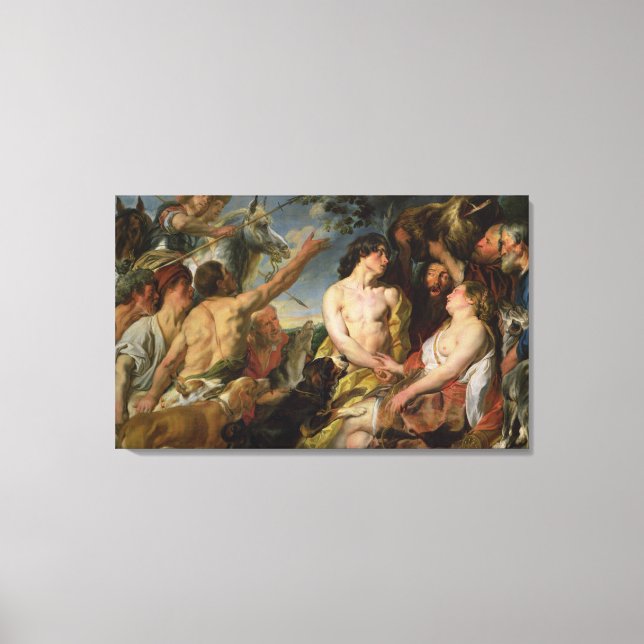 Lienzo Meleager y Atalanta (aceite sobre lienzo) (Anverso)