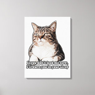 Lienzo Meme de gatos gruñón para gatos y propietarios de