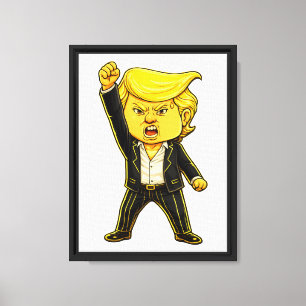 Lienzo Meme Feliz Trump Insignia Lucha Lucha Enojado Trum