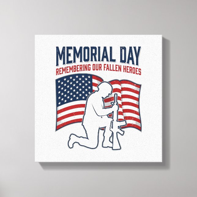 Lienzo Memorial Day Fallen Heroes Patriotic Soldier Shirt (Anverso)