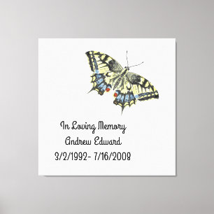 Lienzo Memorial de Mariposa Personalizado