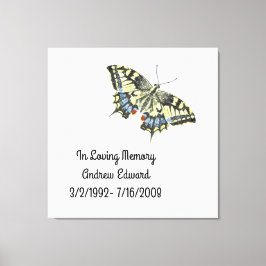 Lienzo Memorial de Mariposa Personalizado