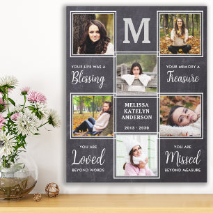 Lienzo Memorial único de Collage de fotos en memoria amo