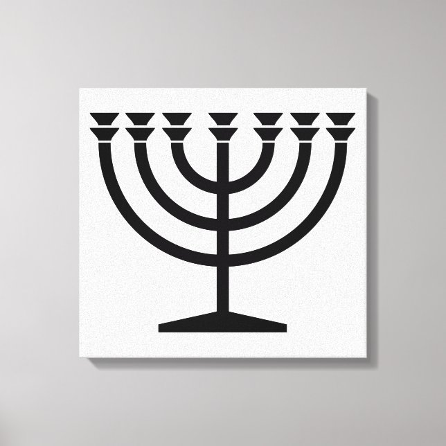 Lienzo Menorah judía (símbolo del judaísmo) (Anverso)
