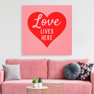 Lienzo Mensaje de amor vive aquí